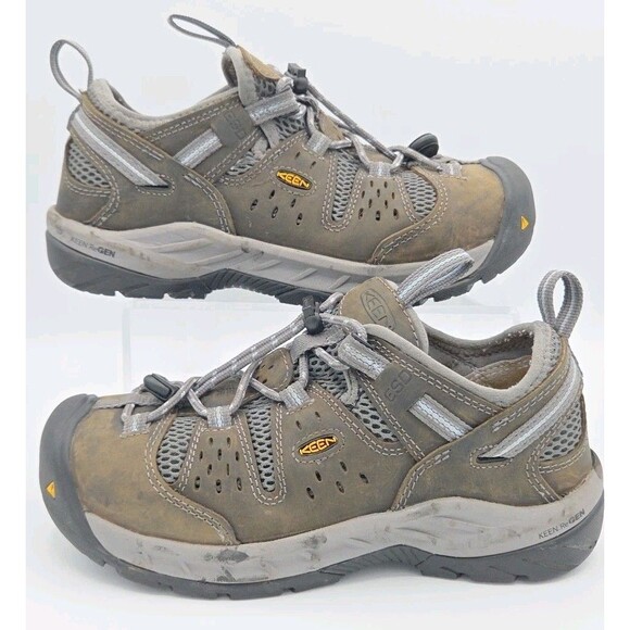 Keen Utility Atlanta Cool Ii ESD Womens 7 Brown Gray Steel Toe Work Shoe EEE3589 - Picture 1 of 12